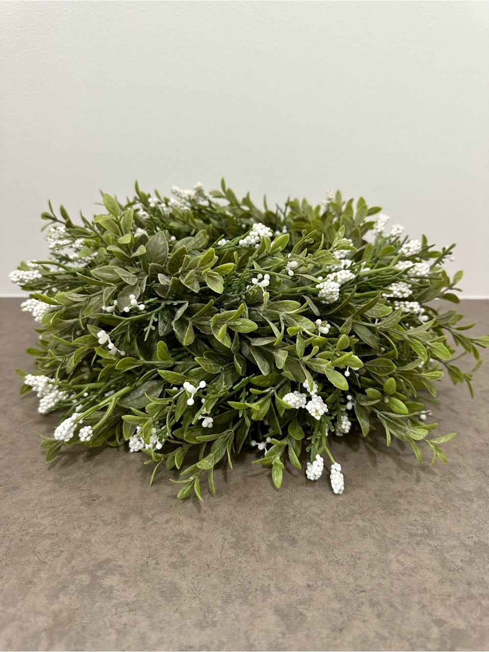 Lush Green Boxwood Wreath with White Berry Accents Faux 12-13” Set of 2 Match - Picture 12 of 15